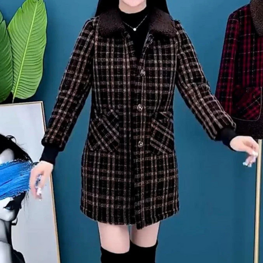 ERIKA - Classic Checkered Coat for Women